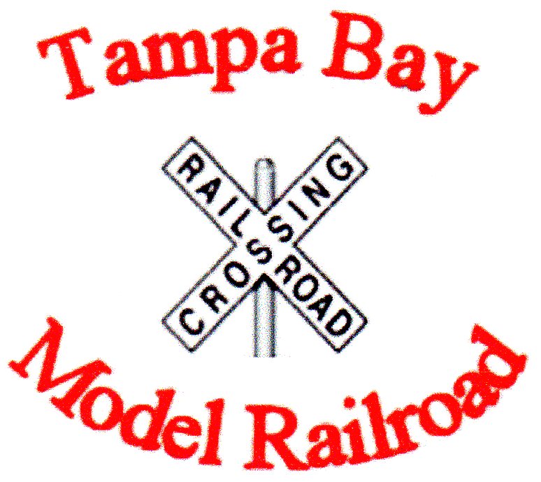 The Tampa Bay Model Railroad Club Logo a graphic of railroad crossbucks with the words Tampa Bay Model Railroad